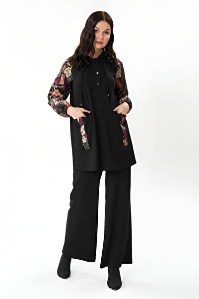 Orhan 02-2221 Jakarlı Çıtçıtlı İkili Takım Siyah