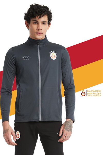 Galatasaray Original Licensed 5 Star Zippered Anthracite Sweat