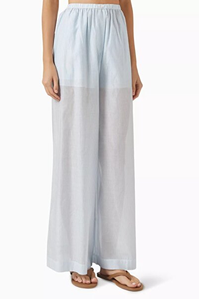 12storeez Silk Cotton Wide Leg Trousers White
