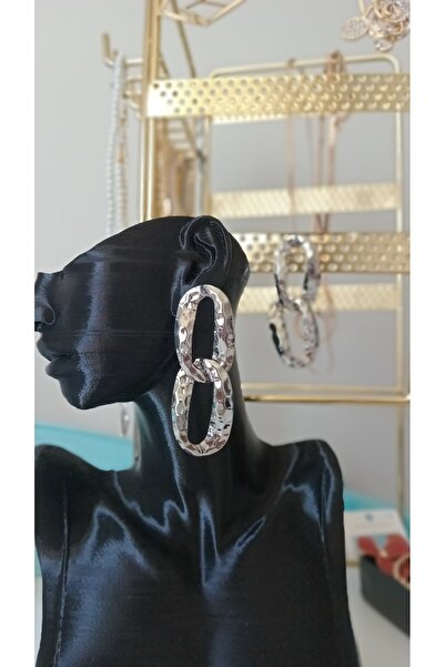 DEROSA JEWELRY&TEXTILES PIRILTILI ŞIK GÖRÜNÜMLÜ ZARA ÇELİK KÜPE