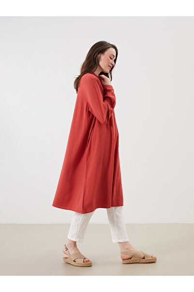 LC Waikiki Peak New Season Hakim Collar Textured Women's Shirt Tunic