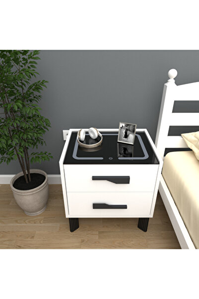 DECOBOX DİAMOND BEYAZ LEDLİ KOMODİN
