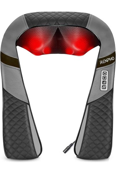 RENPHO Back Neck Massager with Heat, Shiatsu Shoulder Massager with Electric Deep Tissue Kneading Ma