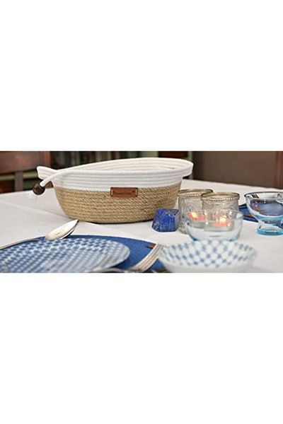 Mena Rise Şirinshop Jute Rope White Wicker Basket 1108107