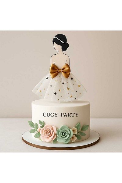 CUGYPARTY White Skirt Princess Cake Decoration