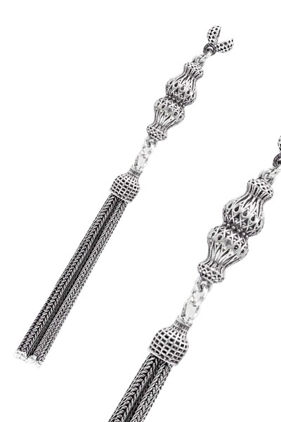 Midyat Nurtaş Gümüş Kaküllü Sallantılı Model 925 Ayar Gümüş Tesbih Püsükülü 2...