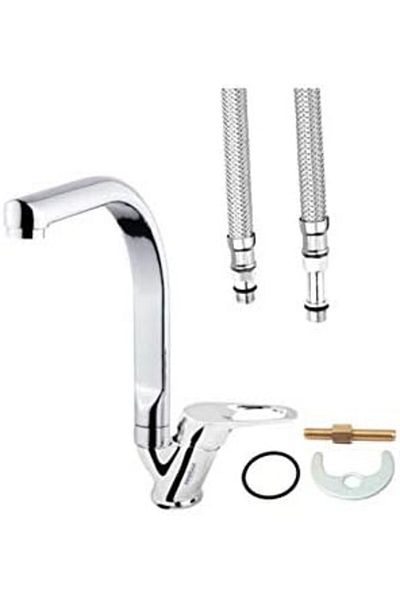 Mena Rise Şirinshop Sink Faucet Hot Cold Double Water Inlet Stainless Brass Material 1108107