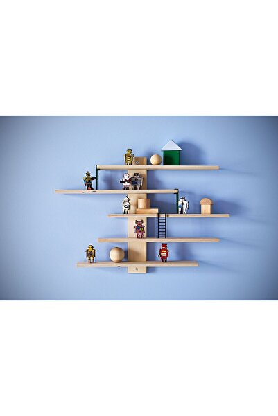 IKEA Ayaksız Duvar Rafı, Açık Gri, 117x32 Cm