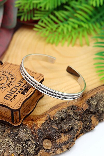 Midyat Nurtaş Gümüş 2 Sıra Hasır Model 925 Ayar Saf Gümüş Unisex Hasır Bilezik 201024401