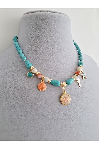 İPAR AKSESUAR Turquoise Chakra Natural Stone Necklace