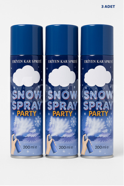 Mortex 3'lü Eriyen Kar Spreyi Seti 200ml Leke Yapmaz - Düğün, Kına, Parti, Be...