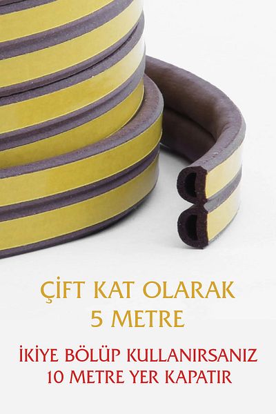 woodretro Door Window Rubber Insulation Tape / Waxed Brown 5X2= 10 Meters