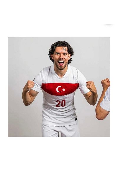 BARBITOS Turkey National Team Euro 2024 F.E.R.D.I K.A.D.I.O.G.L.U Away Jersey (White)-Sm11