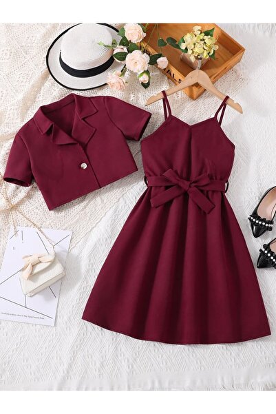 shop Dokuma bordo ceket elbise yazlık günlük kullanıma uygun