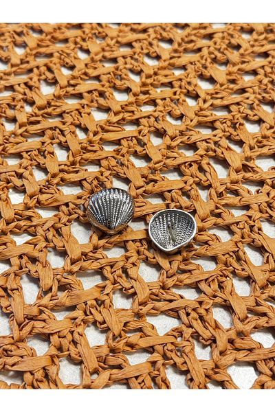 balım hobi evi Seashell Model Patterned Design White Color Metal Blazer Button Accessory Large Size 24 mm 1 Piece