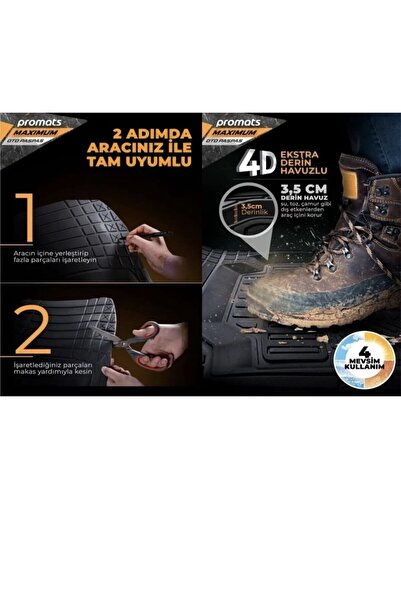 Point Ford Focus Oto 4D Havuzlu Paspas 2005-2018