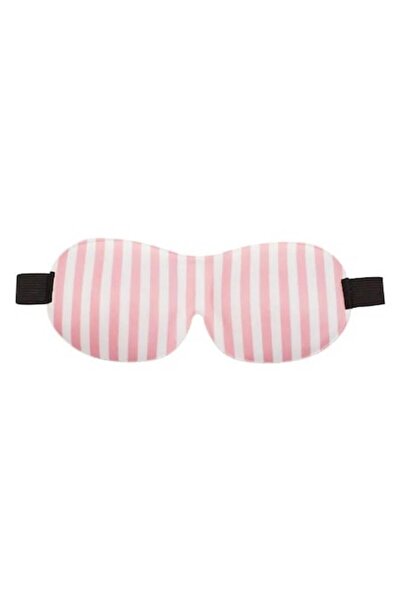 BREZIUM Masca de dormit satinata cu dungi, Roz, 21x9cm