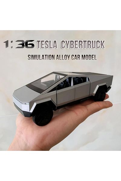Generic Tesla Cyber Truck Diecast Metal Model Toy Car, Pull Back, Suitable for Children and Adults