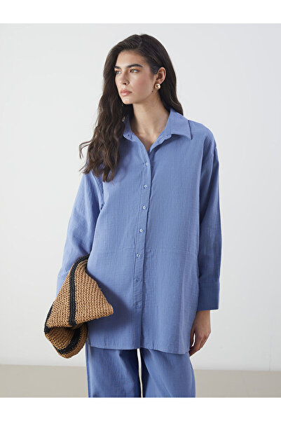 LC Waikiki Özmarka Νέα Σεζόν Oversize Μουσελίνα Γυναικείο Πουκάμισο Τουνίκ