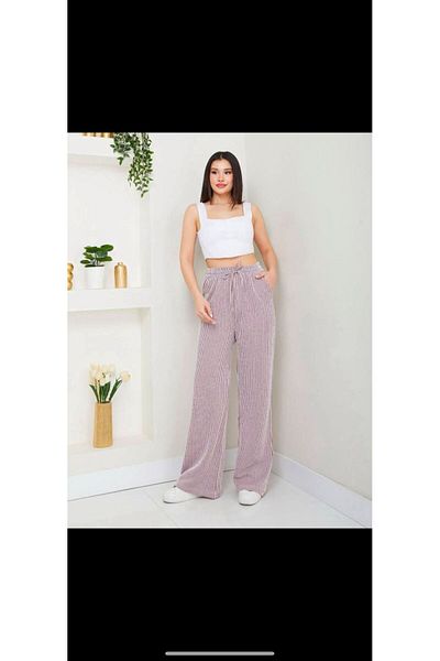 Velista Women's Striped High Waist Wide Leg Casual Pants
