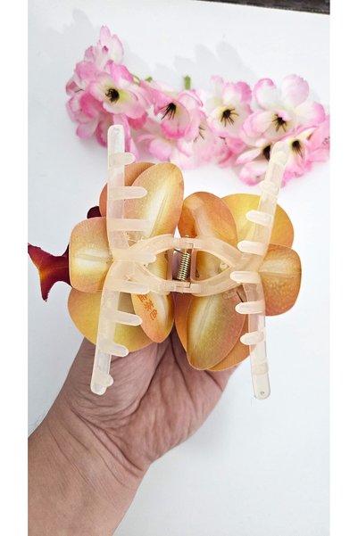 cityvision Orchid Flower Pearl Latch Buckle 10 cm Double Sided 1 Piece