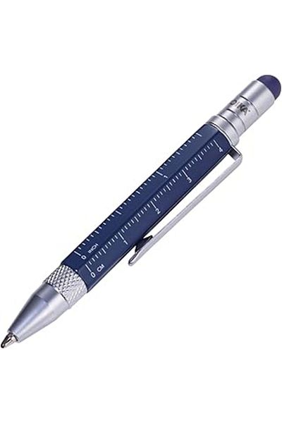 NETWORK ART Troika Construction Liliput Pip25/Bl – Multi-Use Ballpoint Pen – Centimeter/Inch Ruler – Straight/