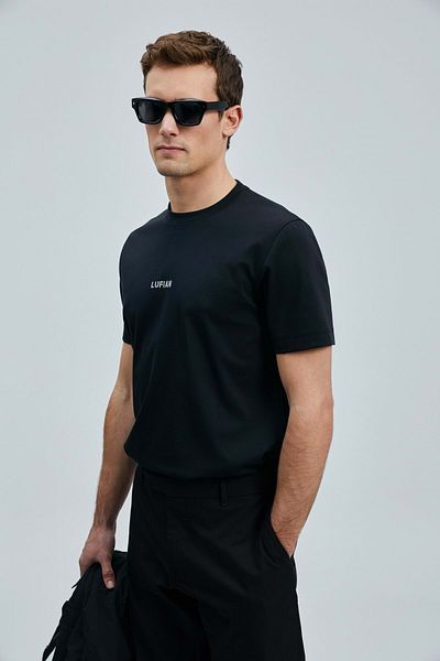 Lufian 111020235 Marcus Modern Graphic T-Shirt Men's T-Shirt Black