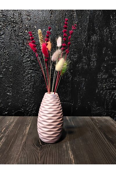 ÇINARASYADAHOME Minimalist Bohemian Style Nordic Decorative Circular Patterned Stylish Vase Object 11 cm