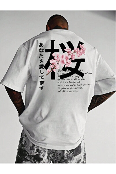 Marco Fresco Tricou oversize unisex cu imprimeu Sakura