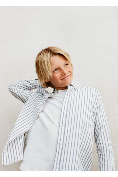 MANGO Kids Çizgili Oxford gömlek