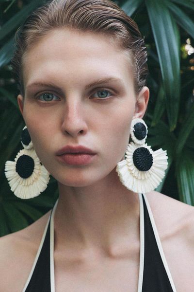 My Joyas Design Zr Model Mid Black Dangle Flower Earrings