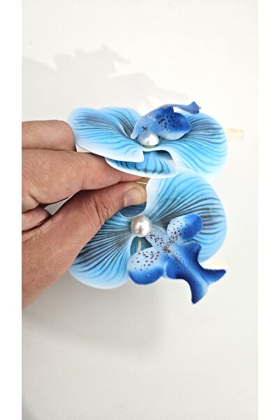 cityvision Orkide Çiçeği İncili Mandal Toka 10 cm Çift Taraflı 1 adet