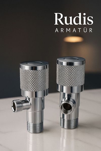 RUDİ ARMATÜR Luxury Chrome Plated 2 Pieces Modern Medium Faucet