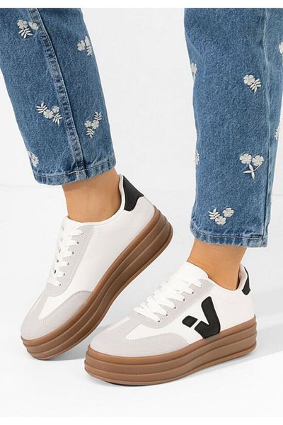 B T Shoes Teniși damă Linelsa albi