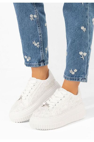 B T Shoes Sneakers cu platformă Kendysa albi