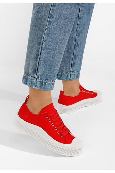 B T Shoes Campo women's red sneakers