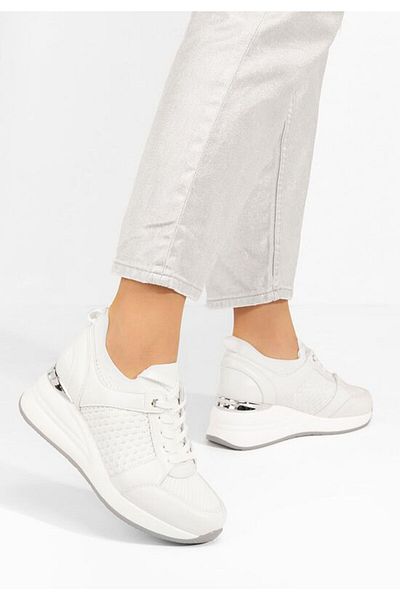 B T Shoes Teniși albi cu platformă Ellsa V2