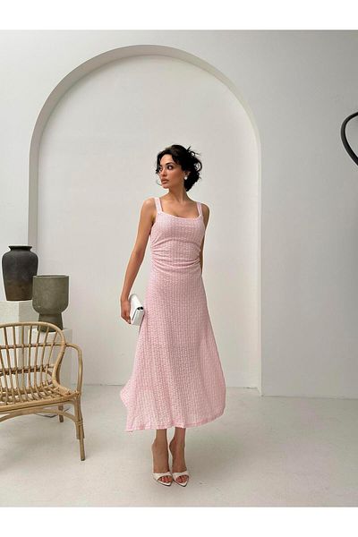 Serica Moda Powder Square Neck Strap Lace Dress