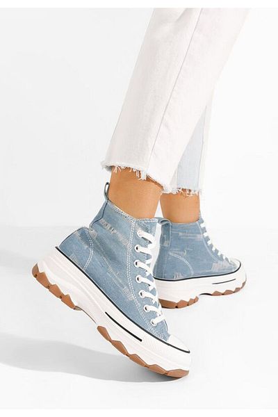 B T Shoes Tenisi inalti dama Raviana V3 denim