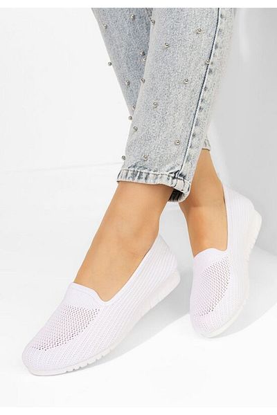 B T Shoes Slip-On dama tenis Fransisca albi