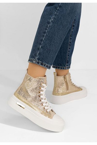 B T Shoes Carylsa gold platform sneakers
