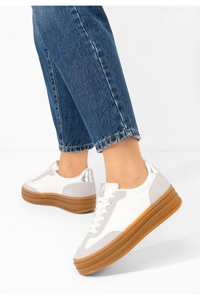 B T Shoes Teniși de damă Elda albi