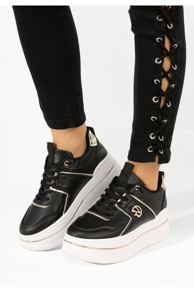 B T Shoes Черни маратонки на платформа Kitty