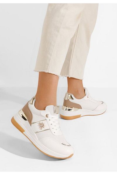 B T Shoes Teniși albi cu platformă Gisela V2