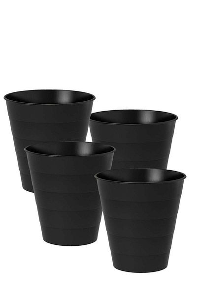 ALMUFARREJ 4 pieces Trash bin for offices and rooms, black, 10 liters