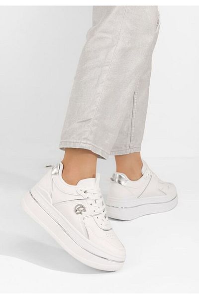 B T Shoes Sneakers cu platformă Kitty albi