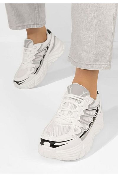 B T Shoes Sneakers cu platforma Amberly albi