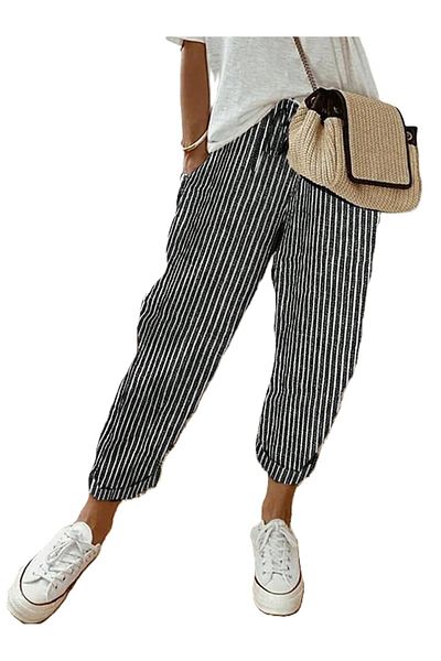 StreetWear Outlet Women's Pants, Casual, Vertical Stripes with Pockets