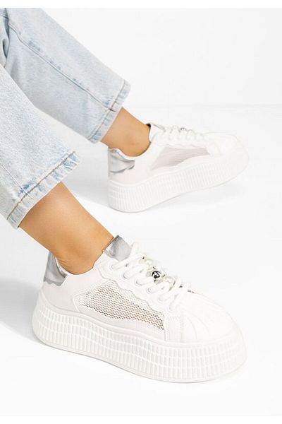 B T Shoes Sneakers cu platformă Particia V2 albi