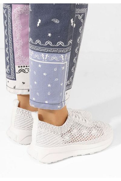 B T Shoes Teniși dama Lavinya albi